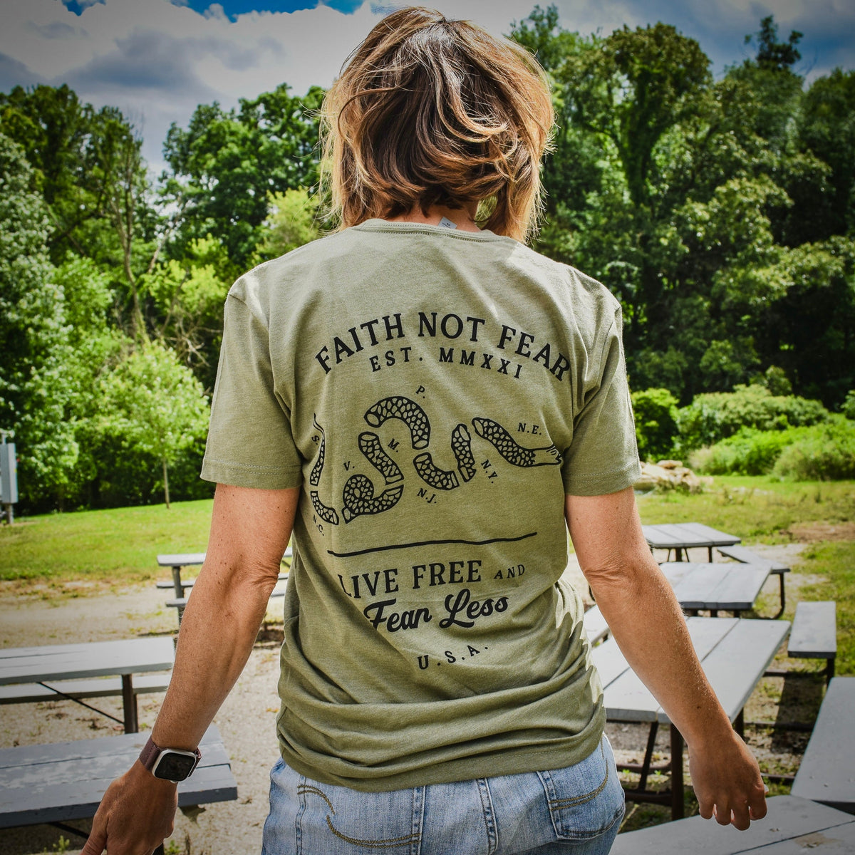 Live Free, Fear Less - Faith Not Fear Apparel Co